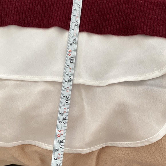 Charter Club Luxury Cashmere Jewel Burgundy White Layer Knit Sweater - Picture 16 of 16